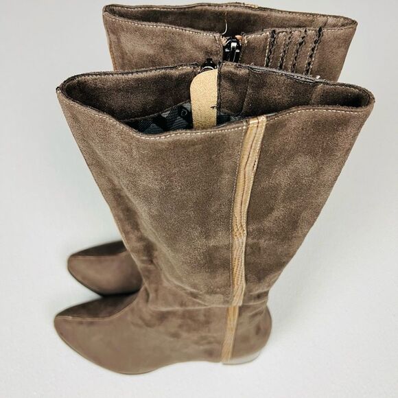 J & Elizabeth Brown Suede Short Heels Boots Size 6 New In Box - Picture 5 of 12